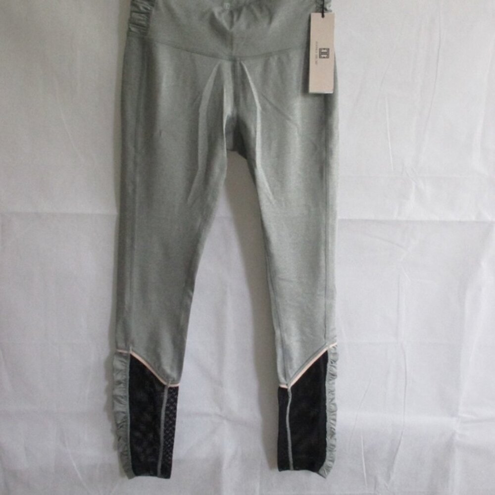 NWT - IVANKA TRUMP gray athletic pants with black mesh lower sections - sz XS -